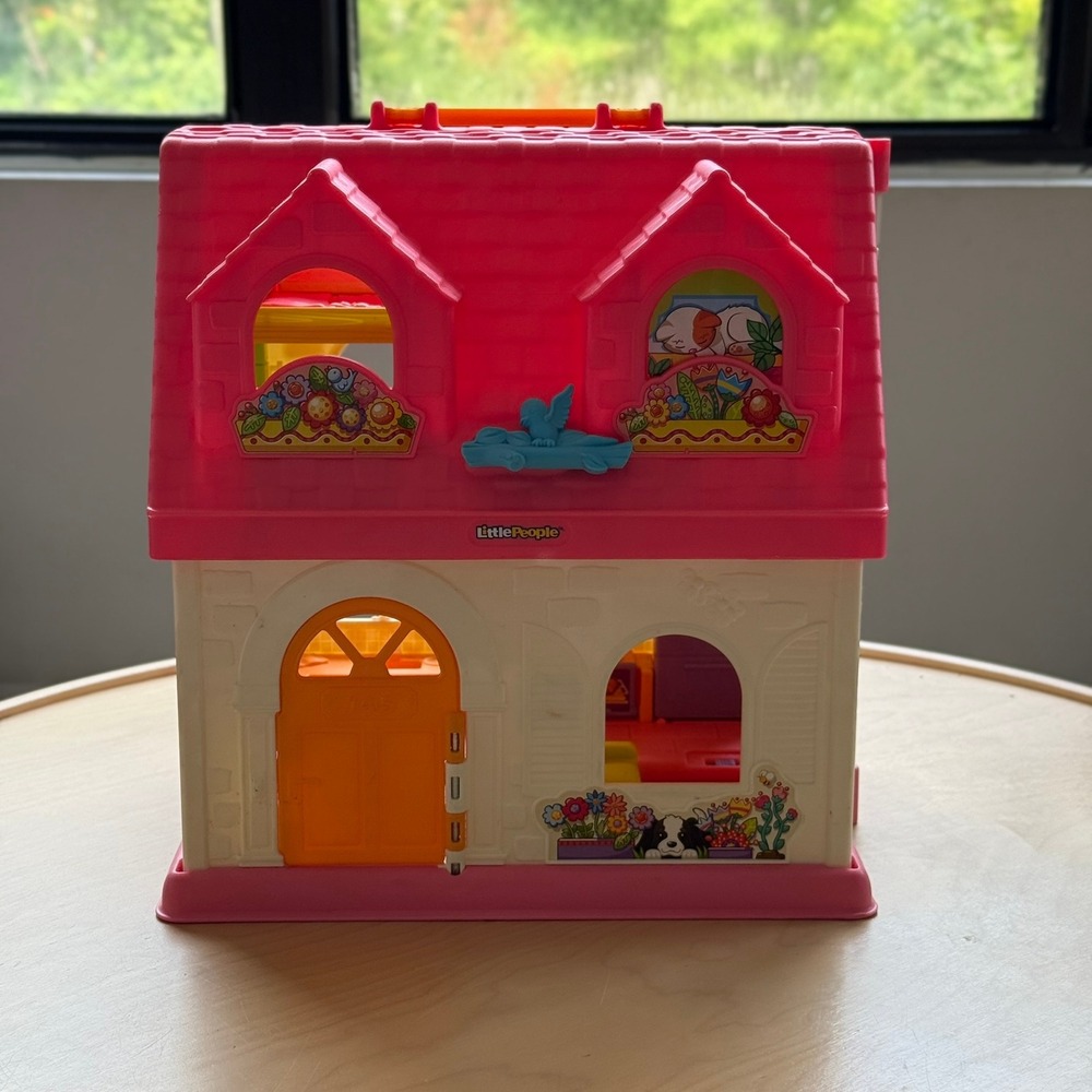 Fisher Price Little People Surprise Sounds Home Dollhouse Pink Mattel 2015 WORKS